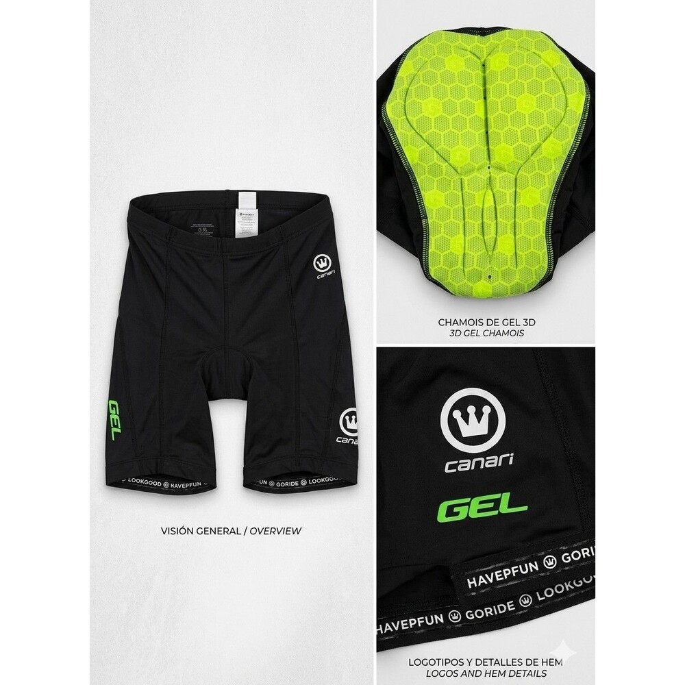 Canari Gel Cycling Shorts Men's Size XL Black Padded Bike Bicycle Shorts